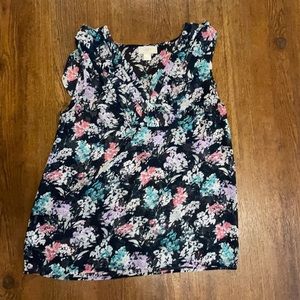 Floral ruffle Sheer sleeveless top